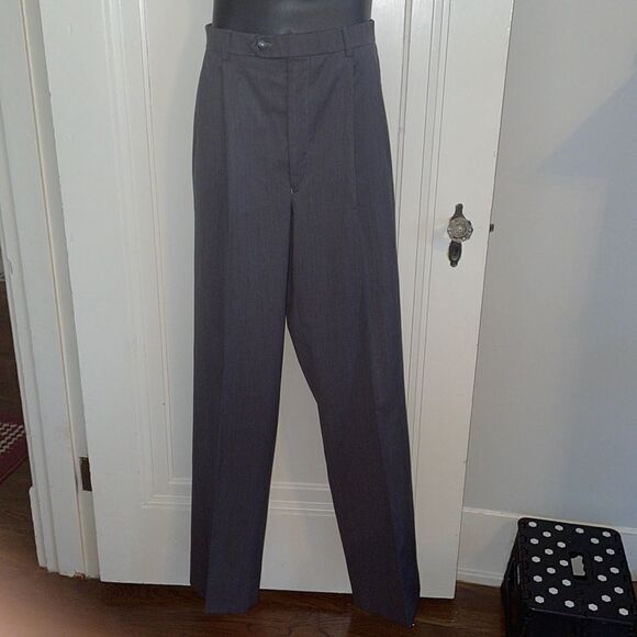 Bravini Trousers gray wool dress pants - Picture 1 of 7